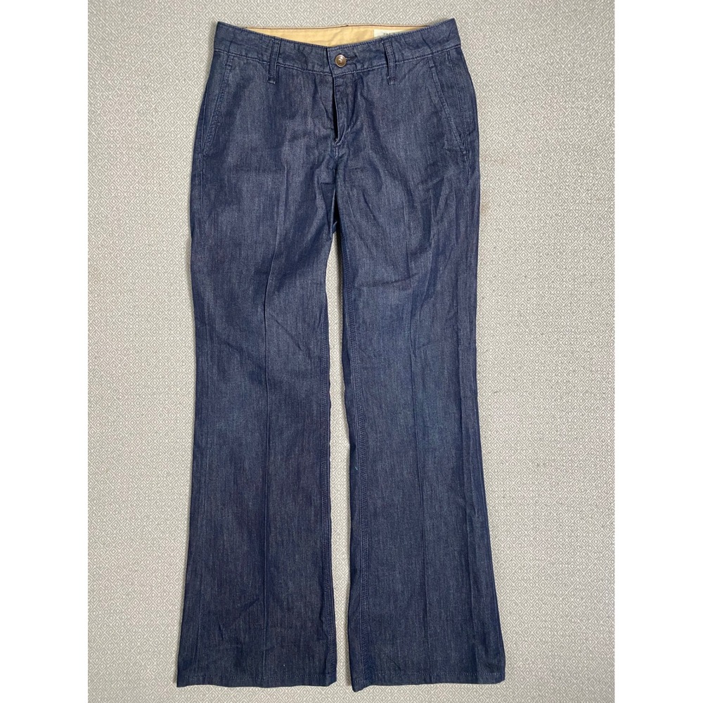 Rag & Bone Trousers Womens 29 Blue Cotton Silk Wide Leg Handmade in USA Indigo